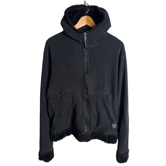 Mountain Hardwear Jacket Womens L Black Fleece Outdoors Casual Camping Hike - Picture 1 of 8